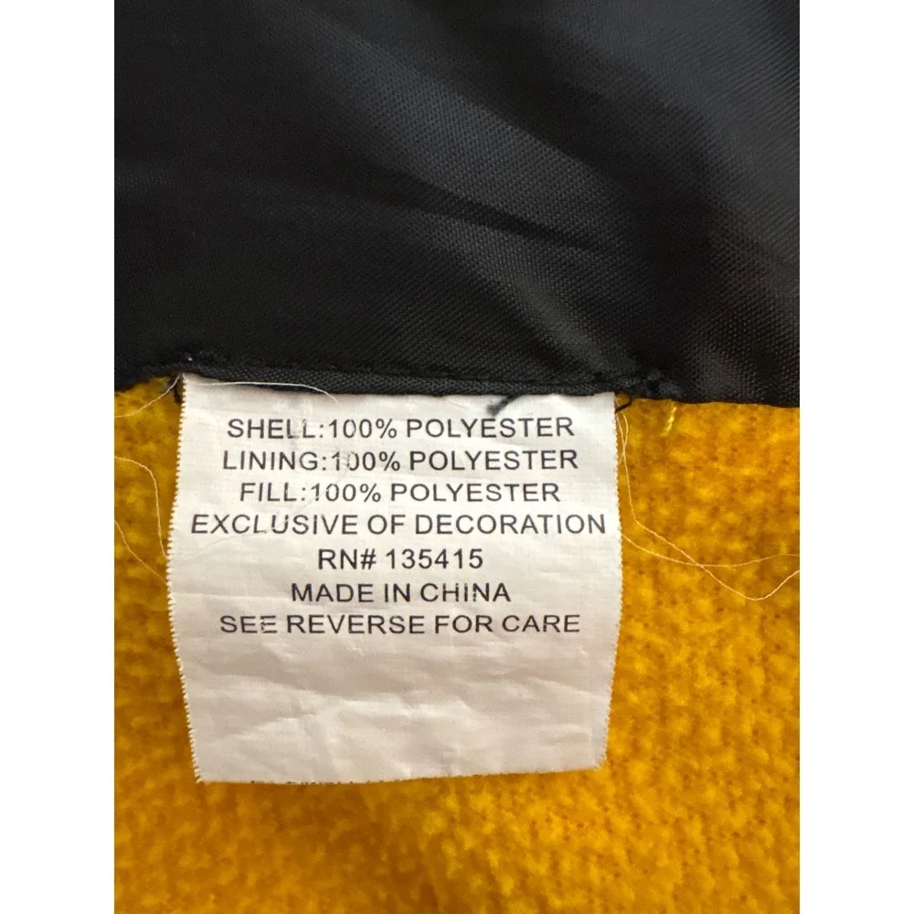 US Polo Assn Boys Puffer Jacket Black Yellow Ripstop Fleece Lined Size L 7 USPA